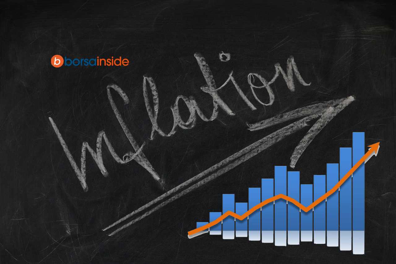 grafico in crescita e scritta inflazione