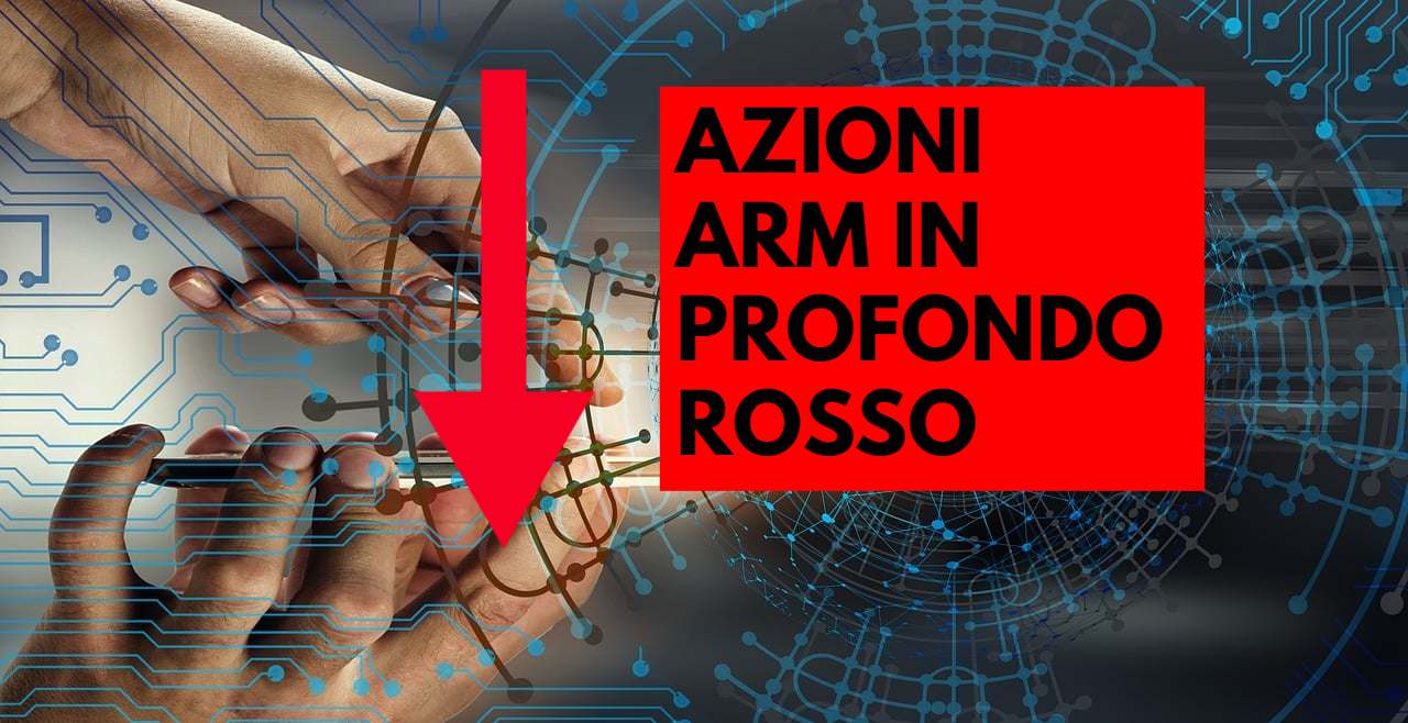 sfondo di tech e freccia di ribasso