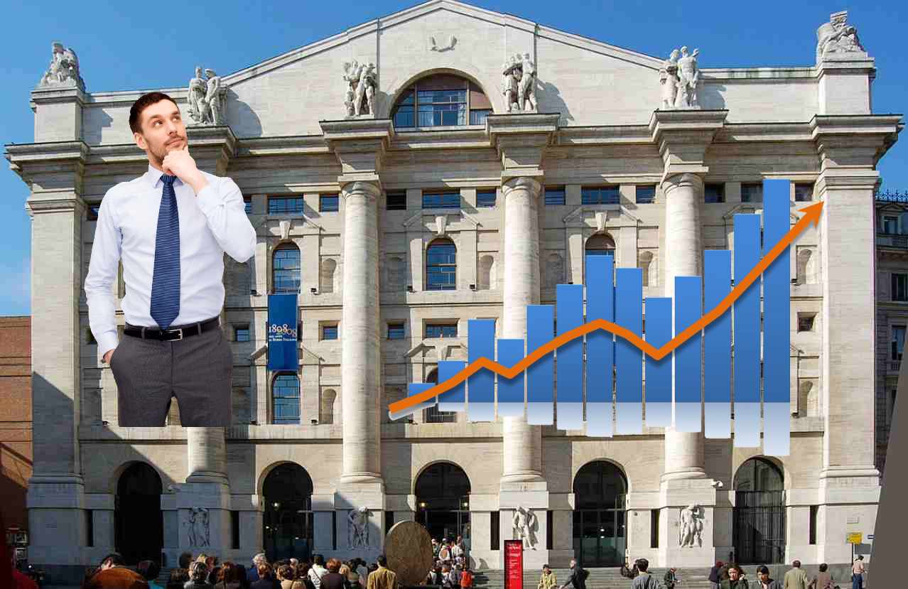 palazzo mezzanotte, grafico di borsa e trader