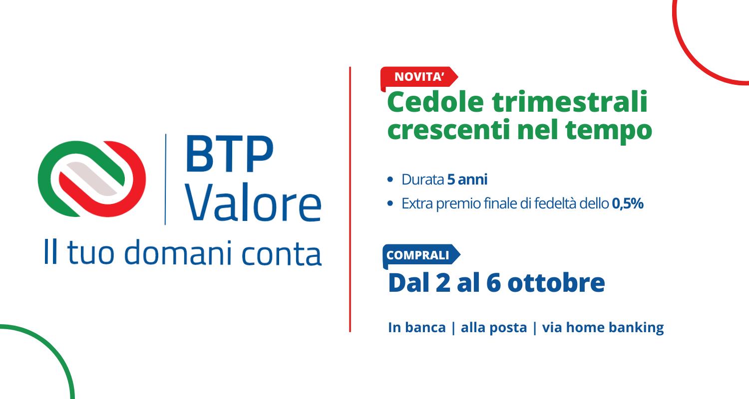 locandina emissione Btp Valore