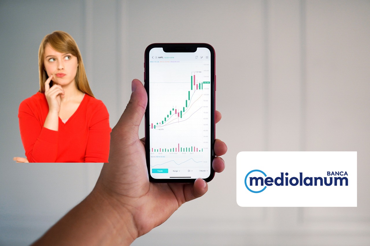 mobile trading con logo di Banca Mediolanum