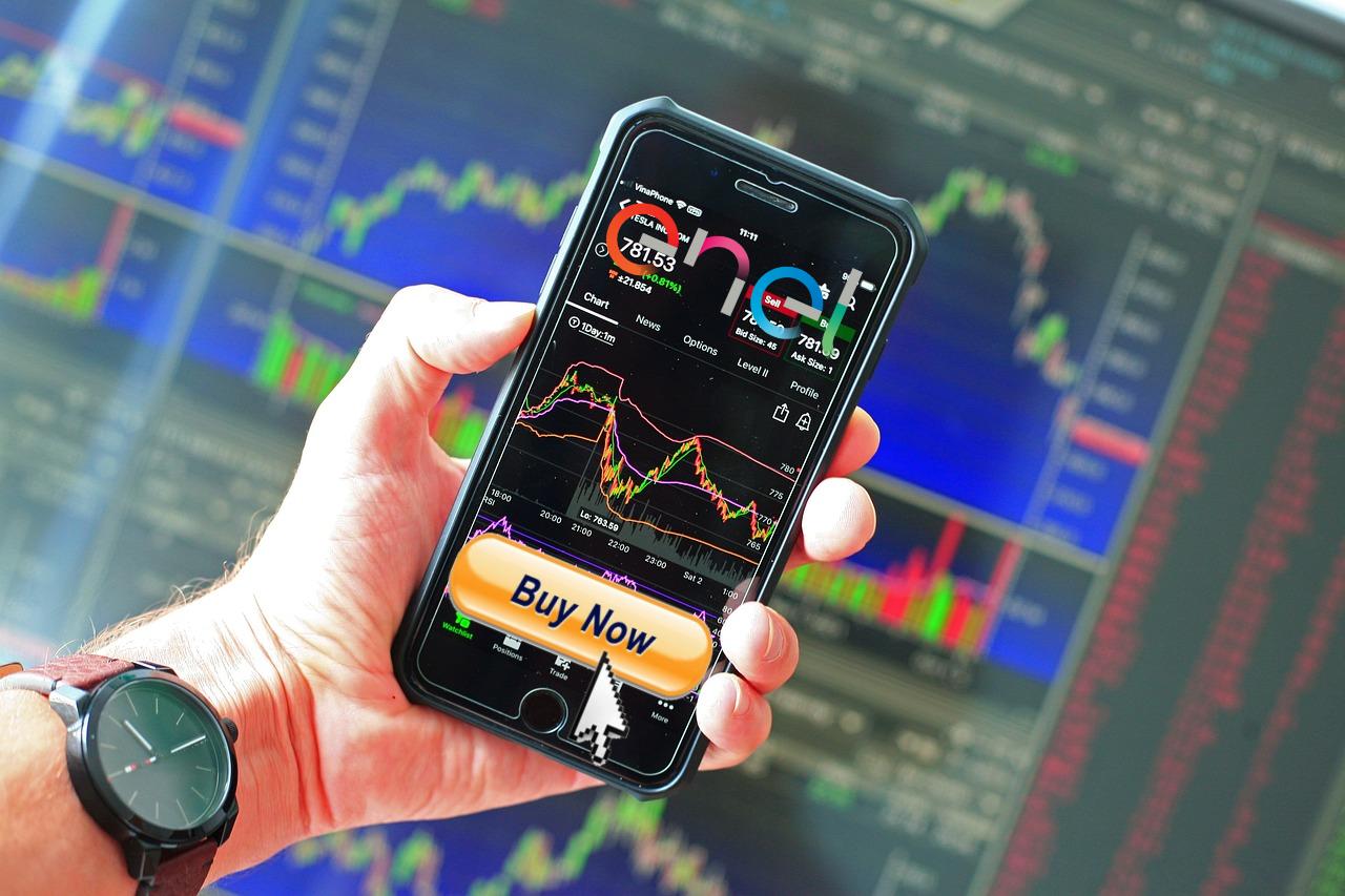 mobile trading con logo di Enel
