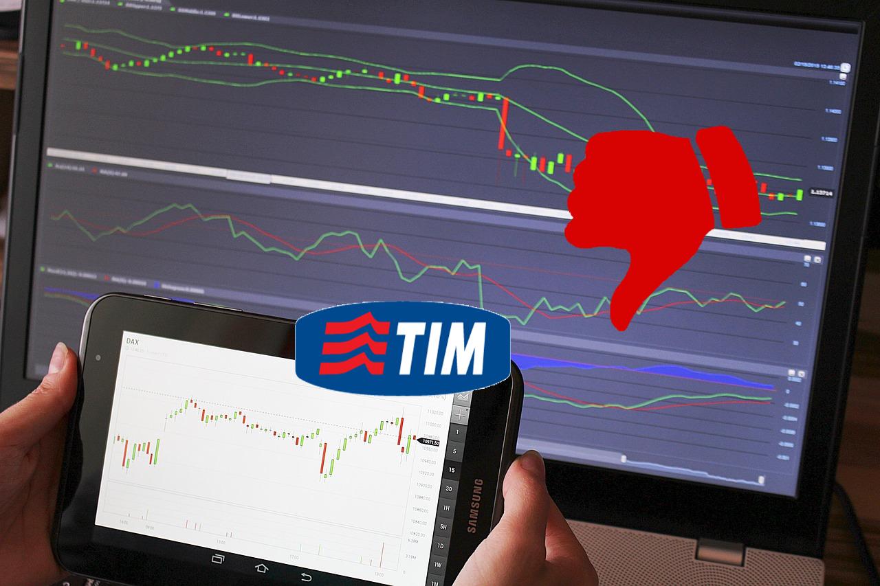 chart di trading con logo di Telecom Italia