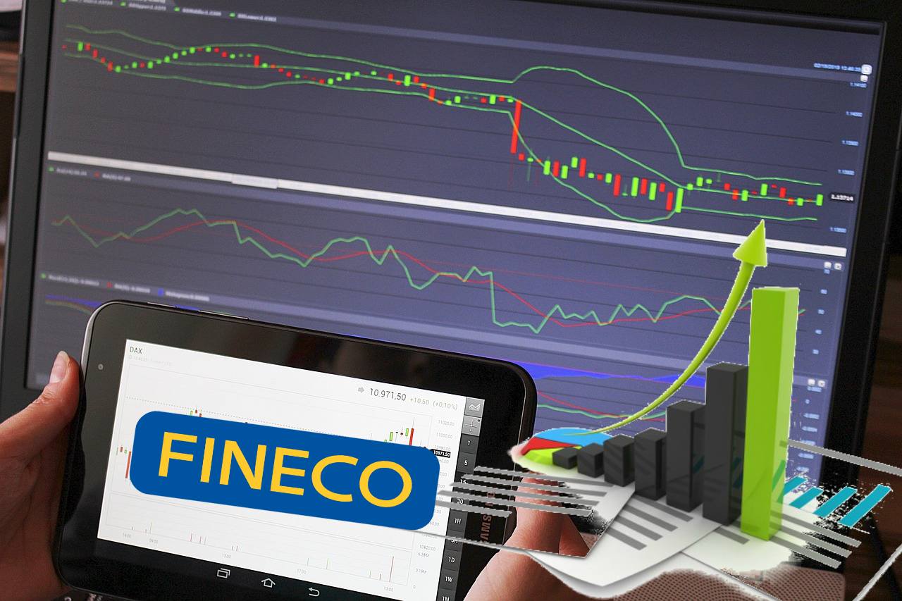 chart di trading con logo di Fineco