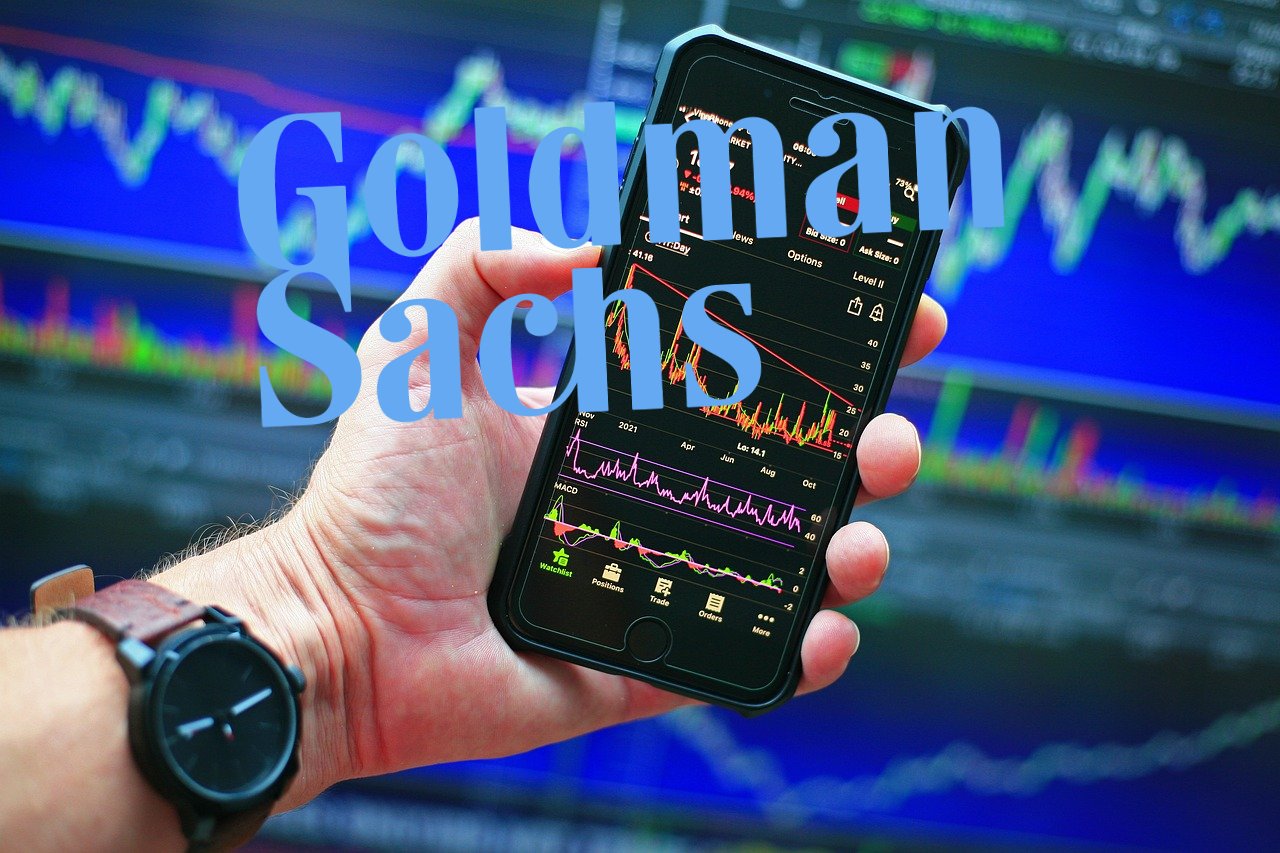mobile trading e logo di Goldman Sachs