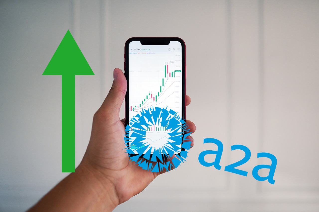 mobile trading e logo di A2A