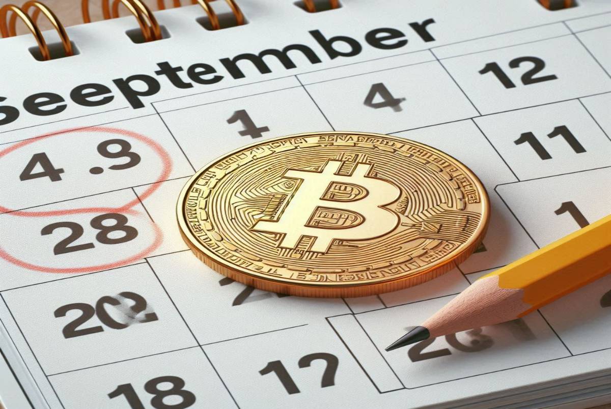 calendario di settembre con moneta BTC