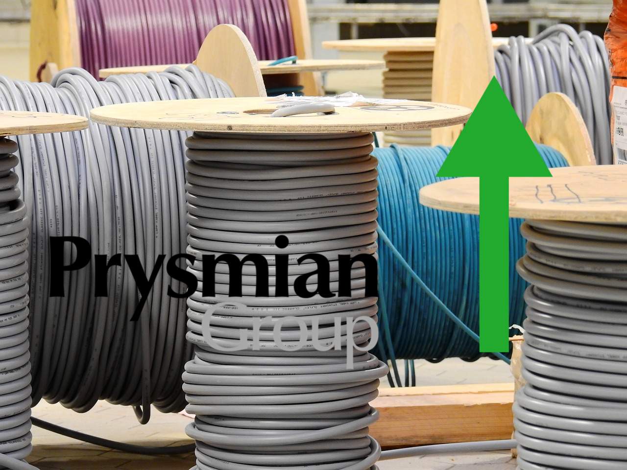 cavi di vario tipo e logo di Prysmian