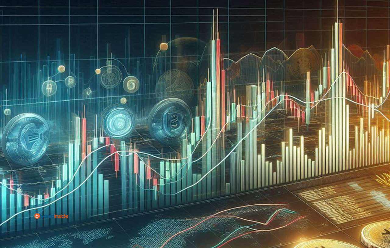 Grafici finanziari a candele di diverso colore