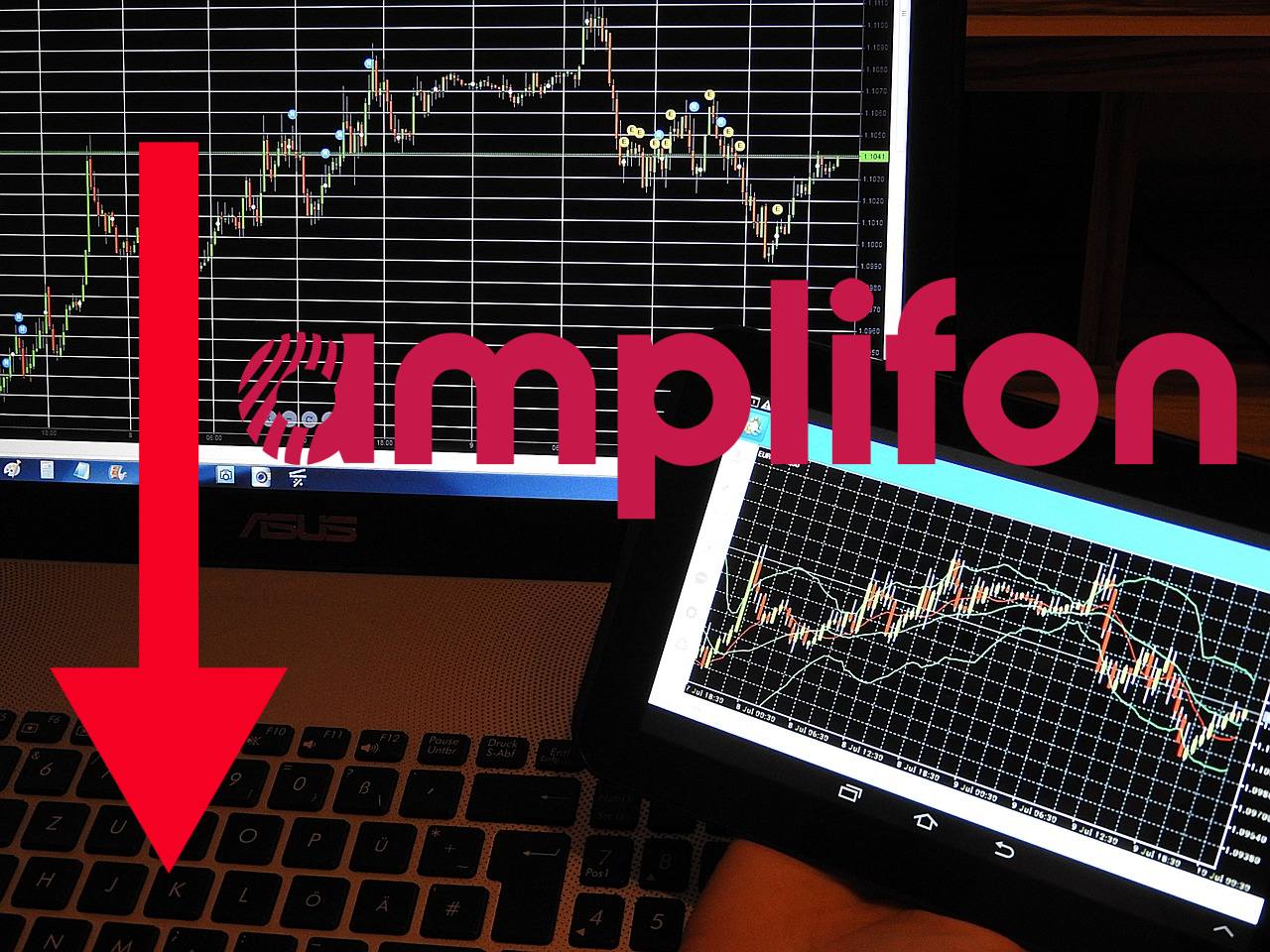 grafici di trading e logo di Amplifon