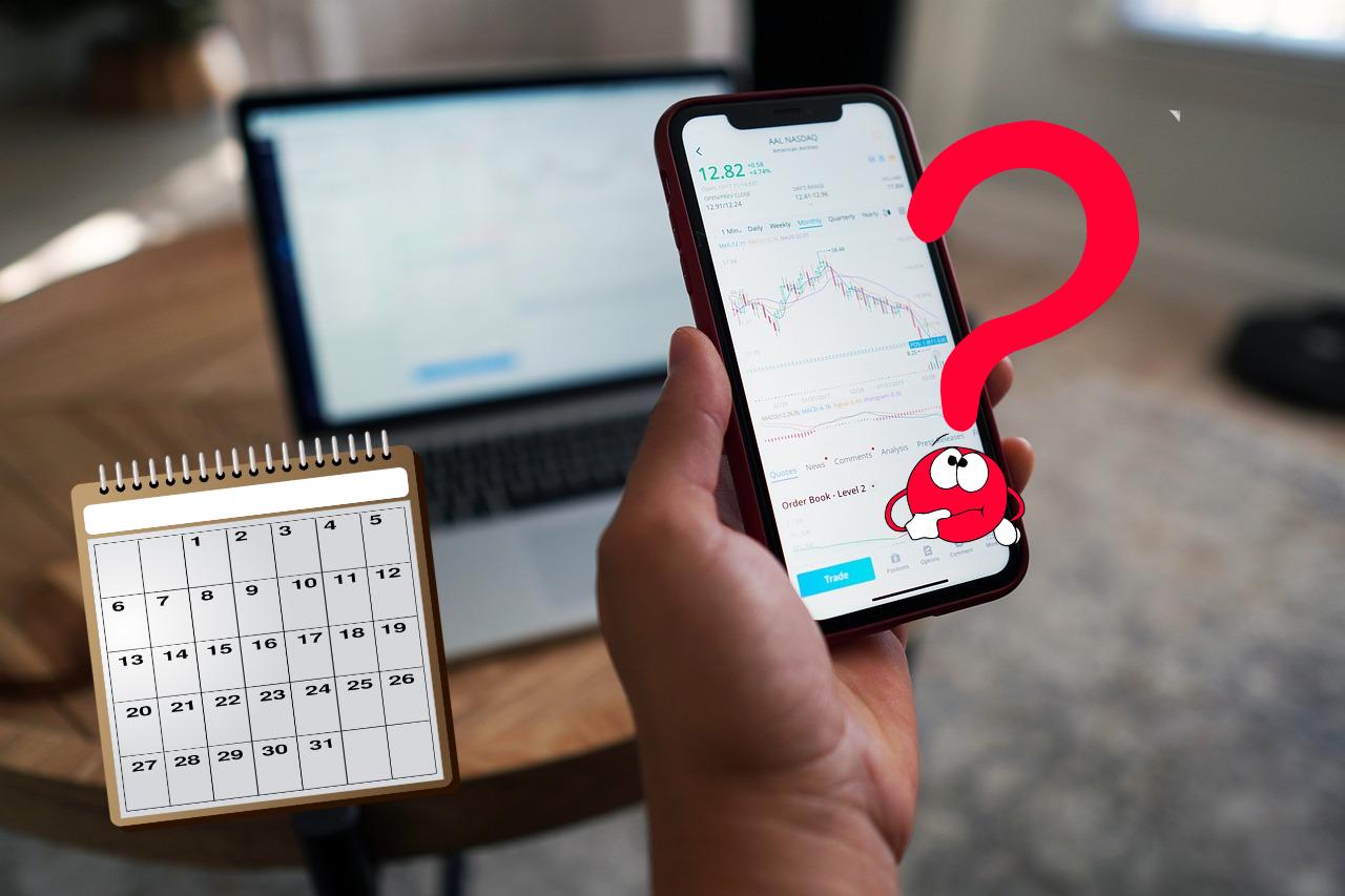 mobile trading e calendario in primo piano