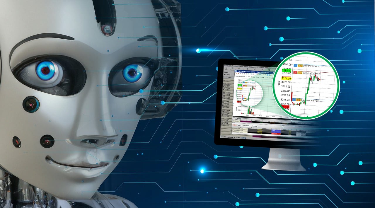 intelligenza artificiale e grafico di trading