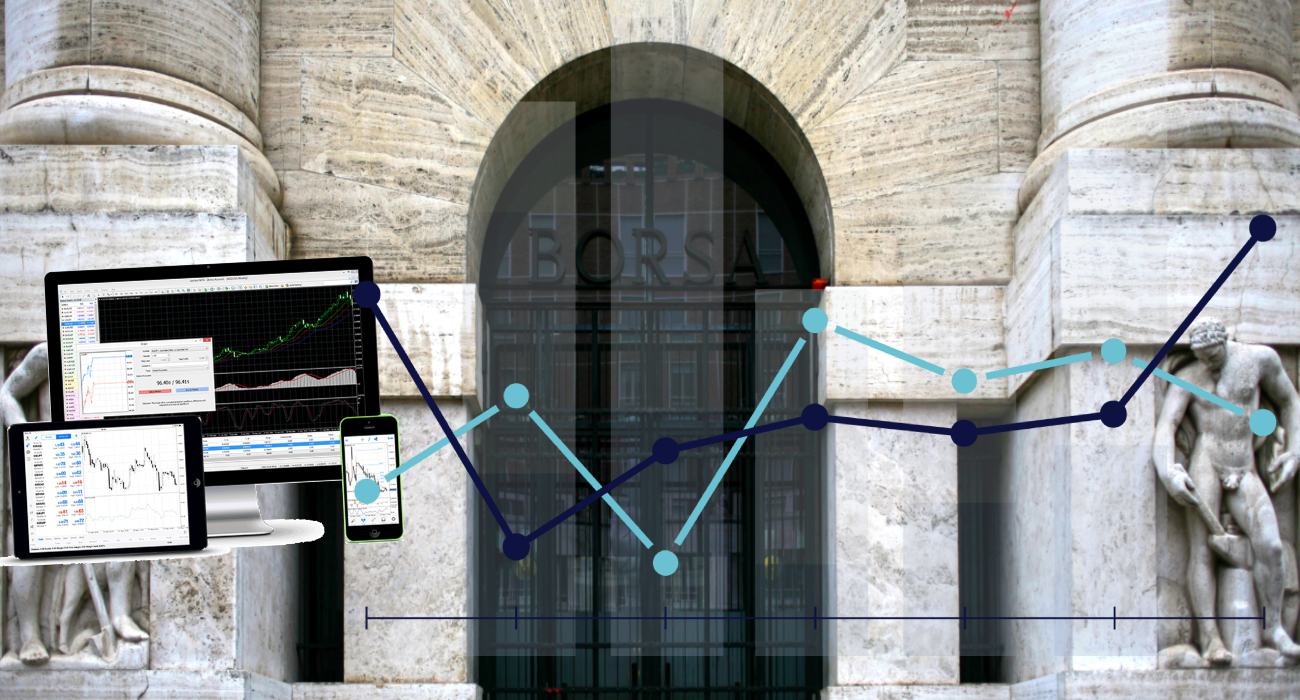 ingresso della borsa di milano con piattaforma trading