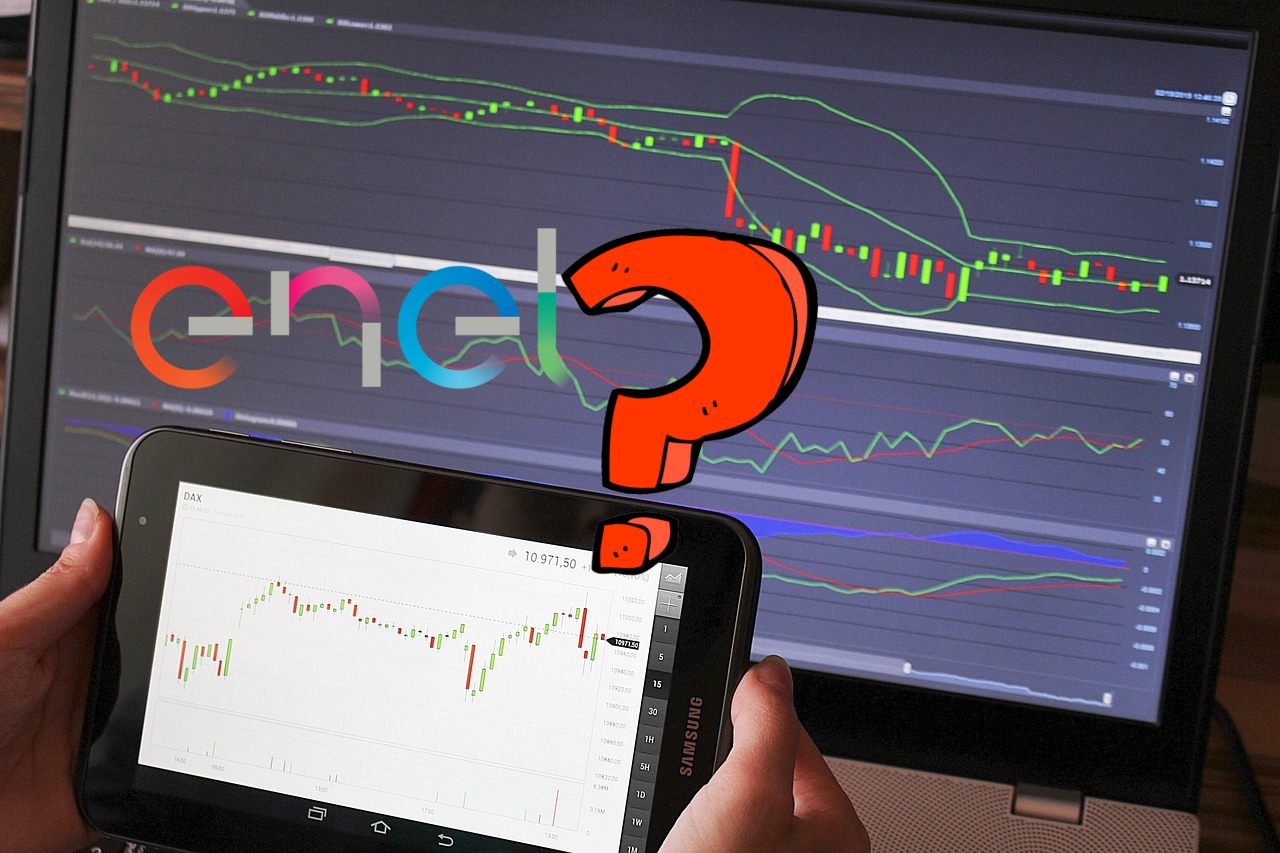 chart di trading con il logo di Enel