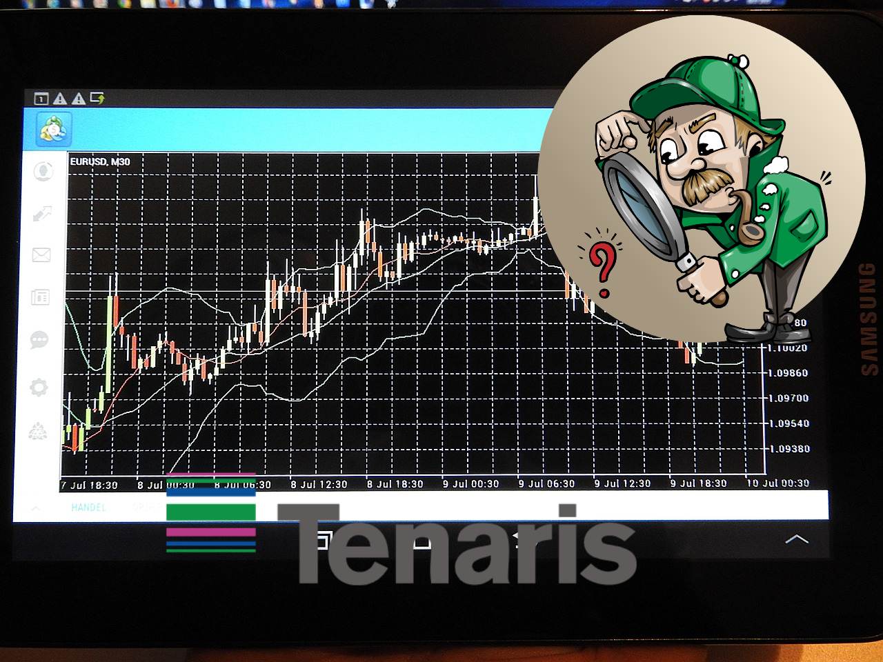 chart di trading e logo di Tenaris