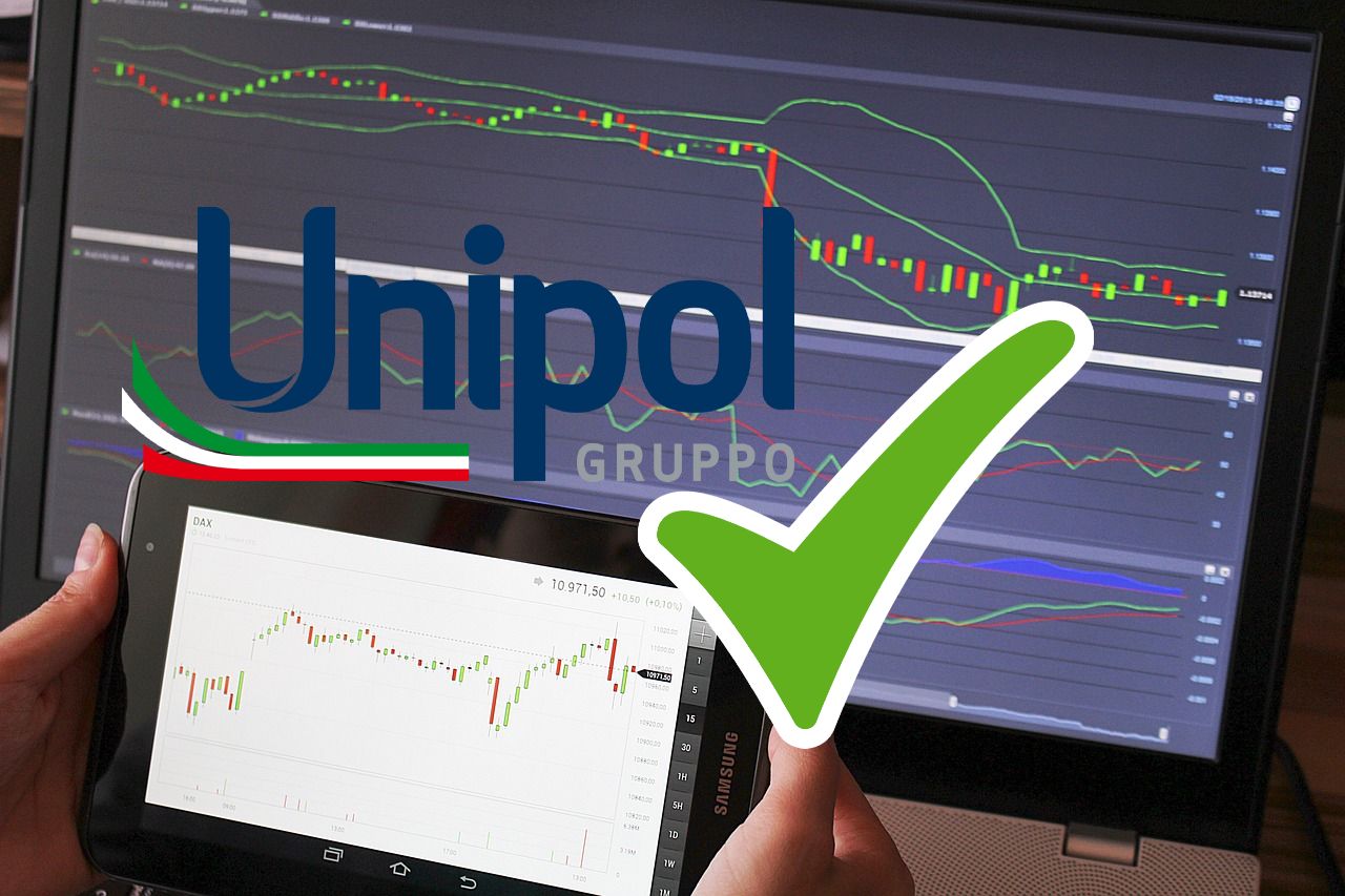 chart di trading e logo di Unipol