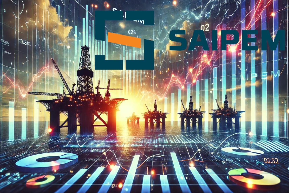 piattaforma petrolifera con logo di Saipem