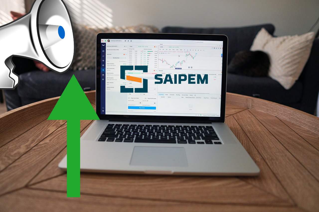 laptop con logo di Saipem