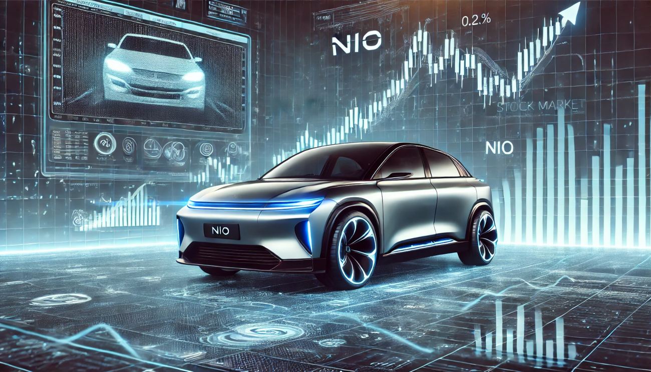 auto NIO e grafico di borsa