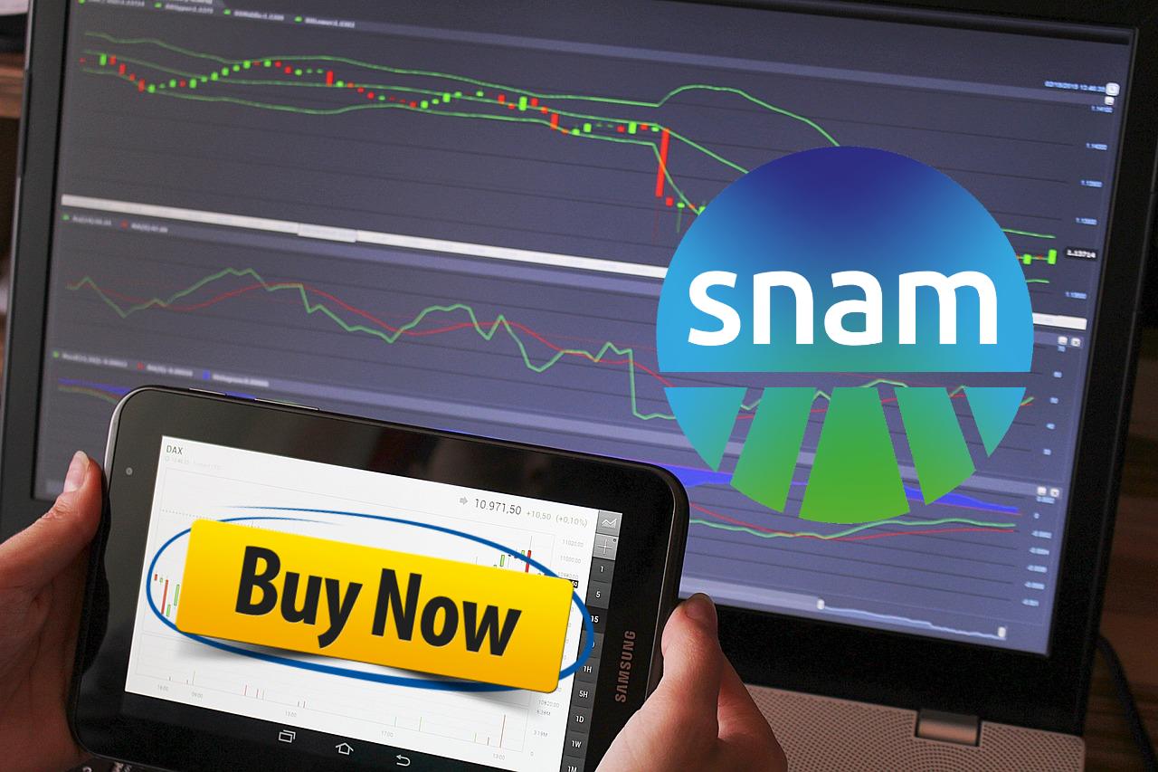 logo di Snam su chart di trading