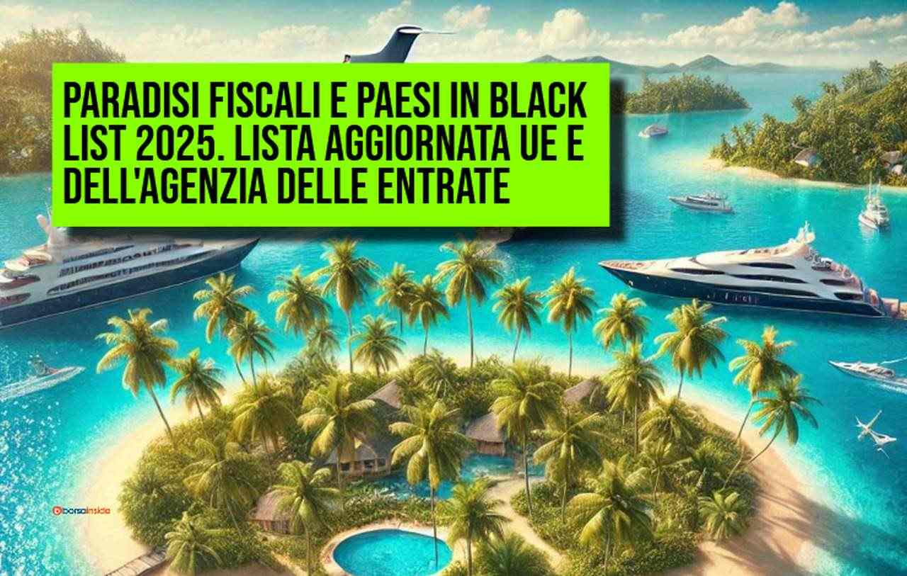 Un'isola tropicale vista dall'alto con diversi yacht intorno