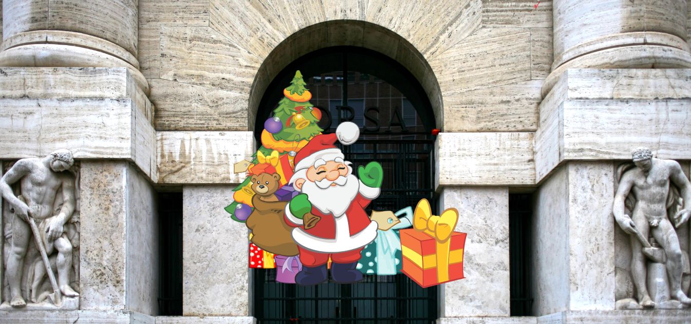 ingresso Piazza Affari con Babbo Natale