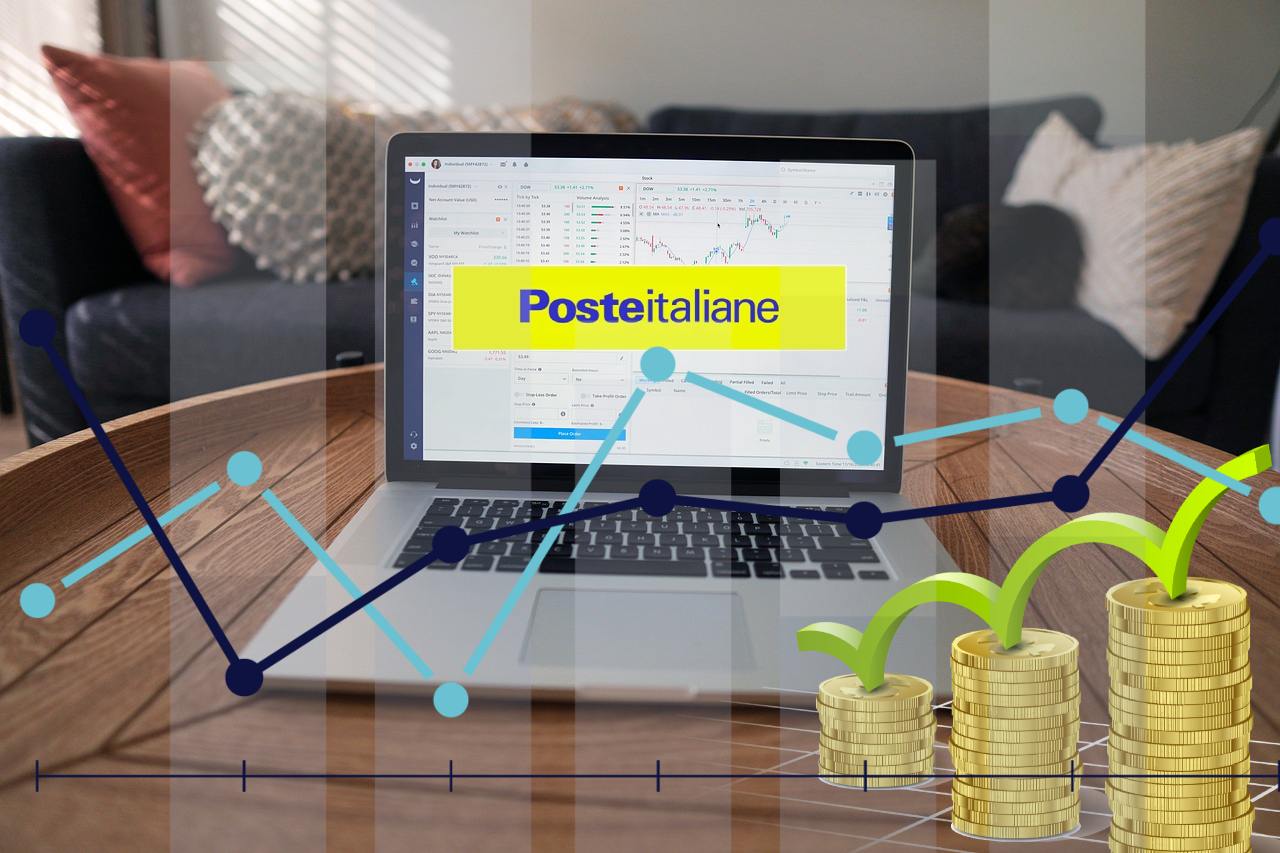 logo di Poste Italiane su laptop