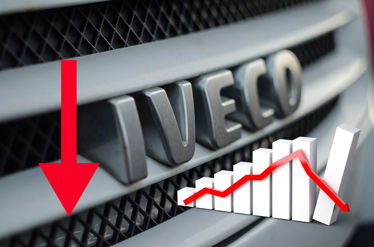 Logo di Iveco e grafico ribassista