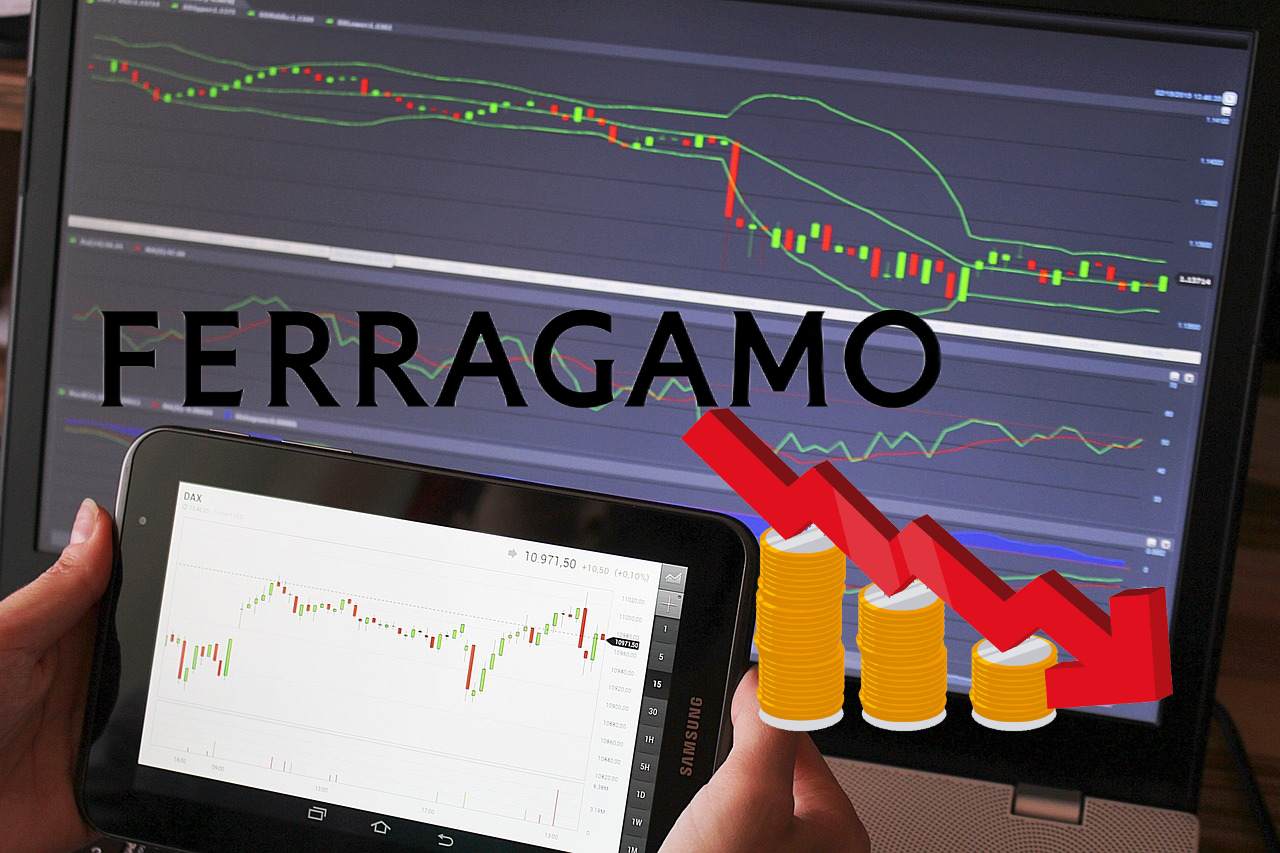 Logo di Ferragamo su chart di trading