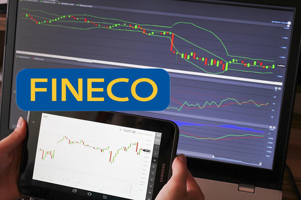 chart di trading e logo di Fineco