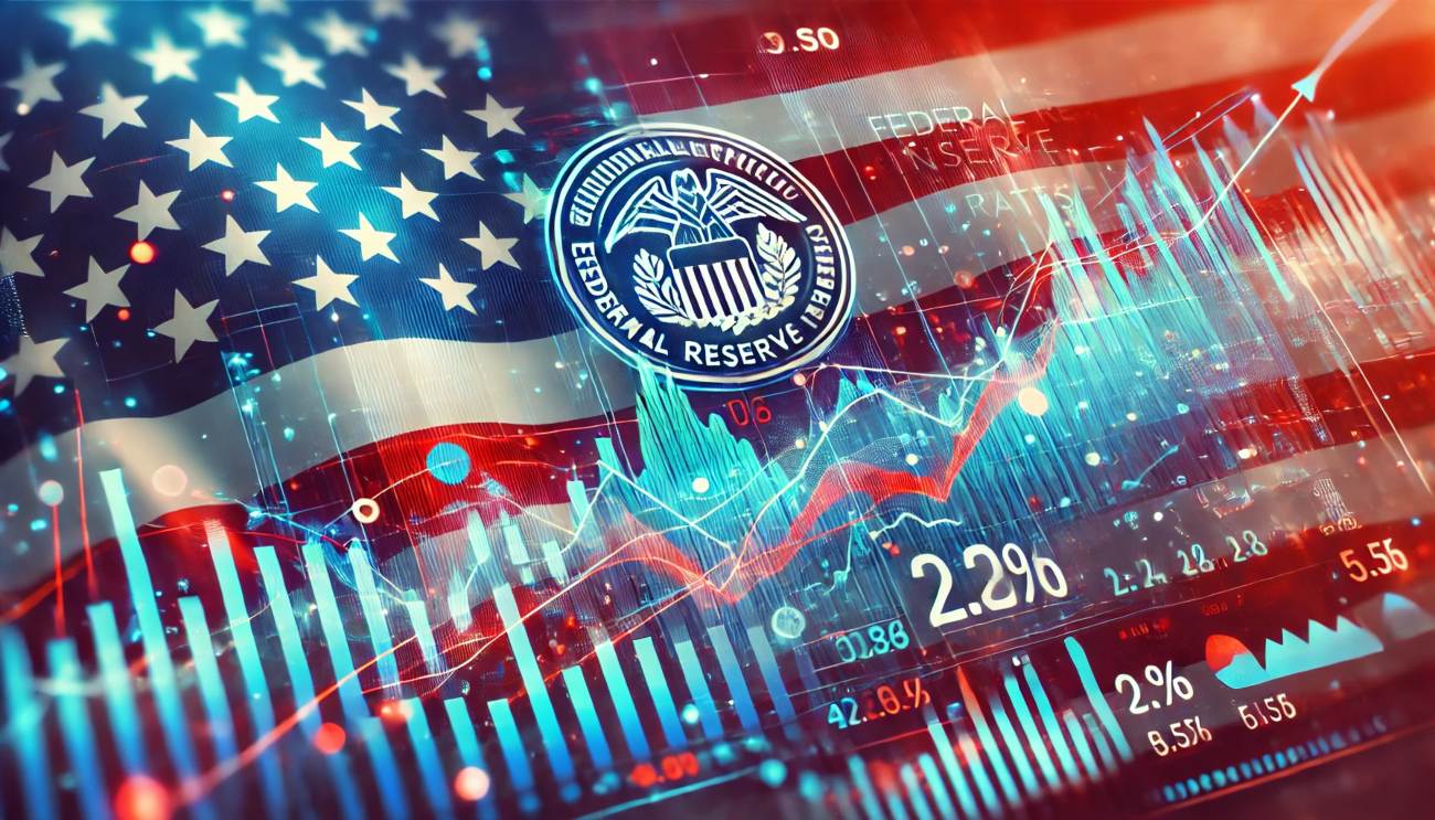 simbolo della FED e bandiera americana