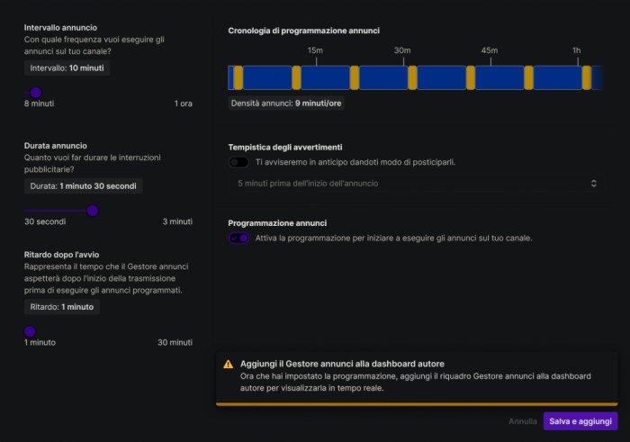 Come mettere gli annunci pubblicitari su Twitch