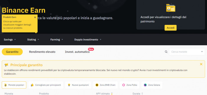 Binance Earn: come si usa e come puoi guadagnare vere rendite