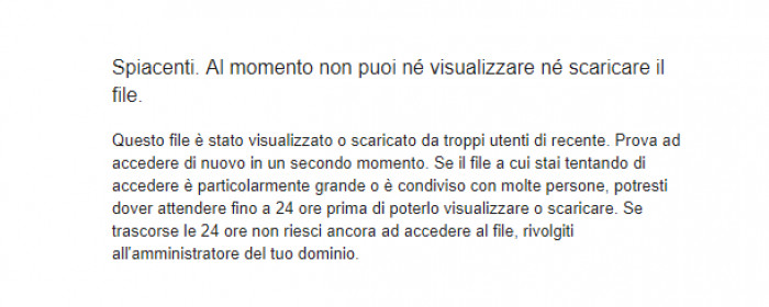 Come risolvere l’errore Spiacenti al momento non puoi né visualizzare né scaricare il file in Google Drive